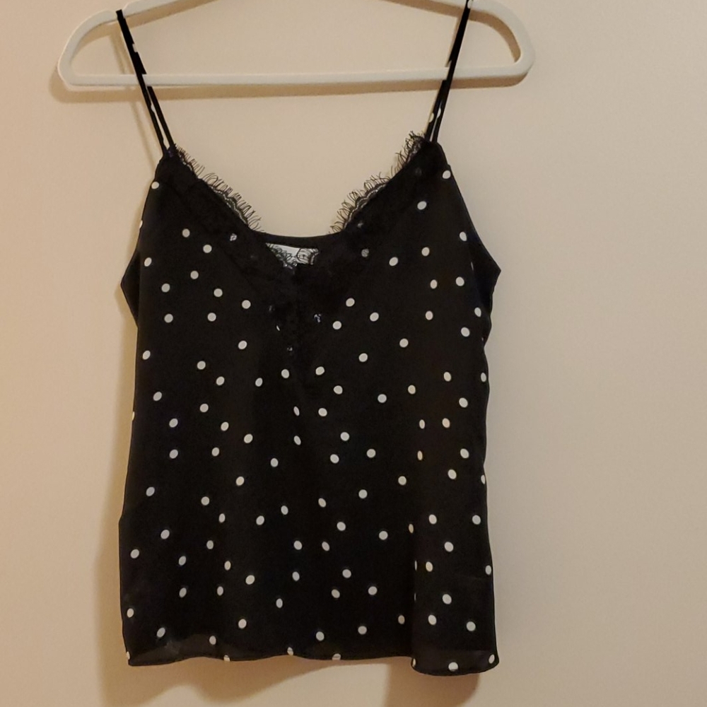 Socialite Black and White Polka Dot Tank Top